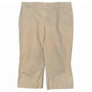 Gap Favorite Chino Cropped Pants Khaki Tan Cotton Straight Leg Size 8